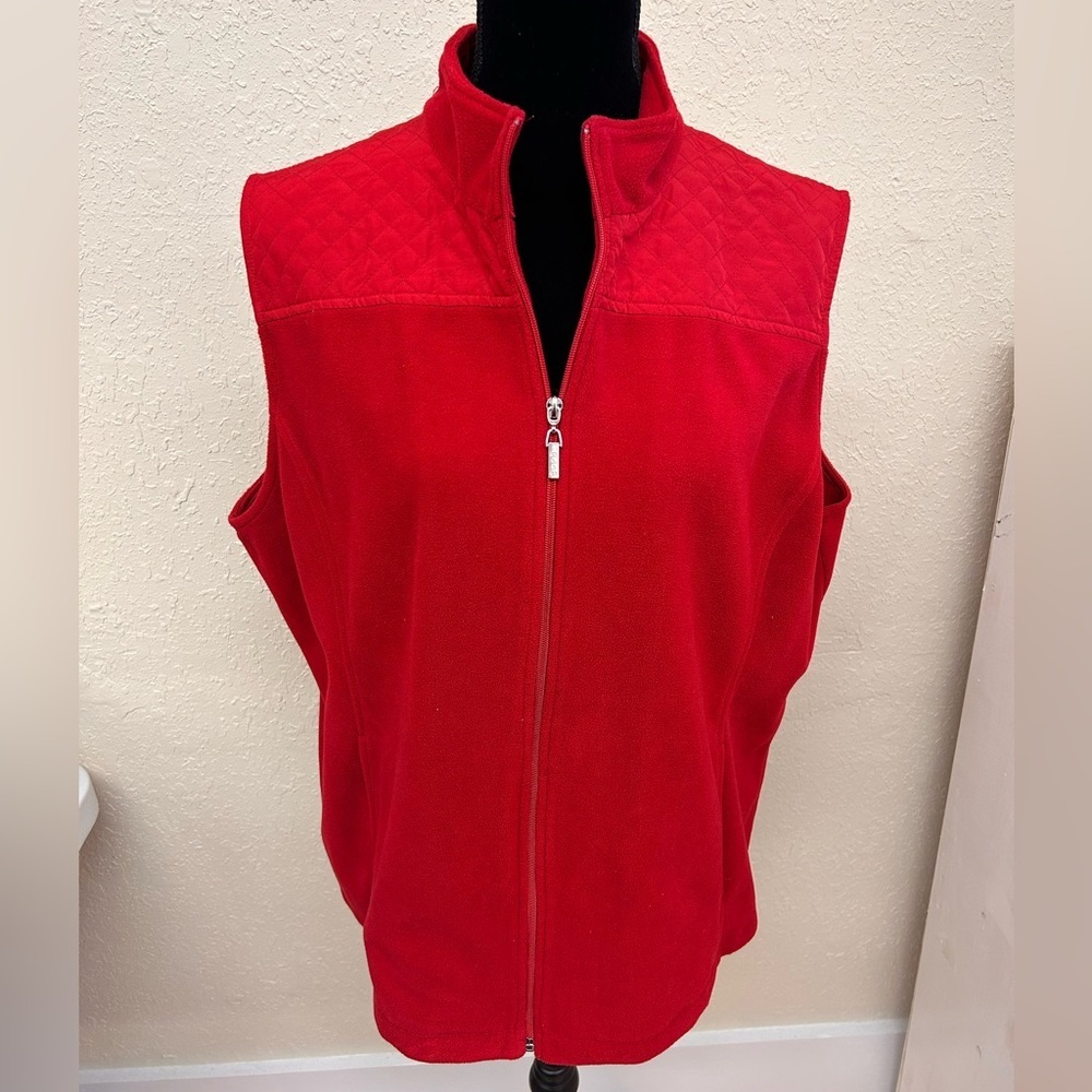 Alia Red Quilted Fleece Vest